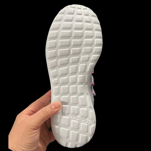 Adidas Big Girls Sneakers Size 7 Gray Pink Lightweight & Comfy Running Shoes - Picture 12 of 15